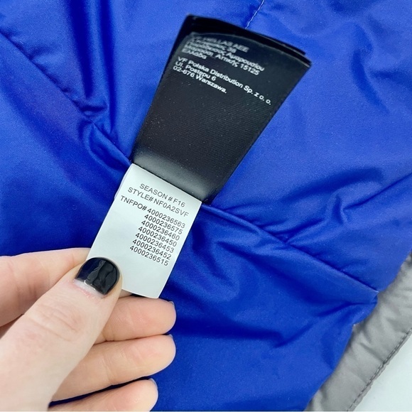 The Northface grey blue puffer thermaball trakker jacket women's S athleisure - Picture 12 of 13